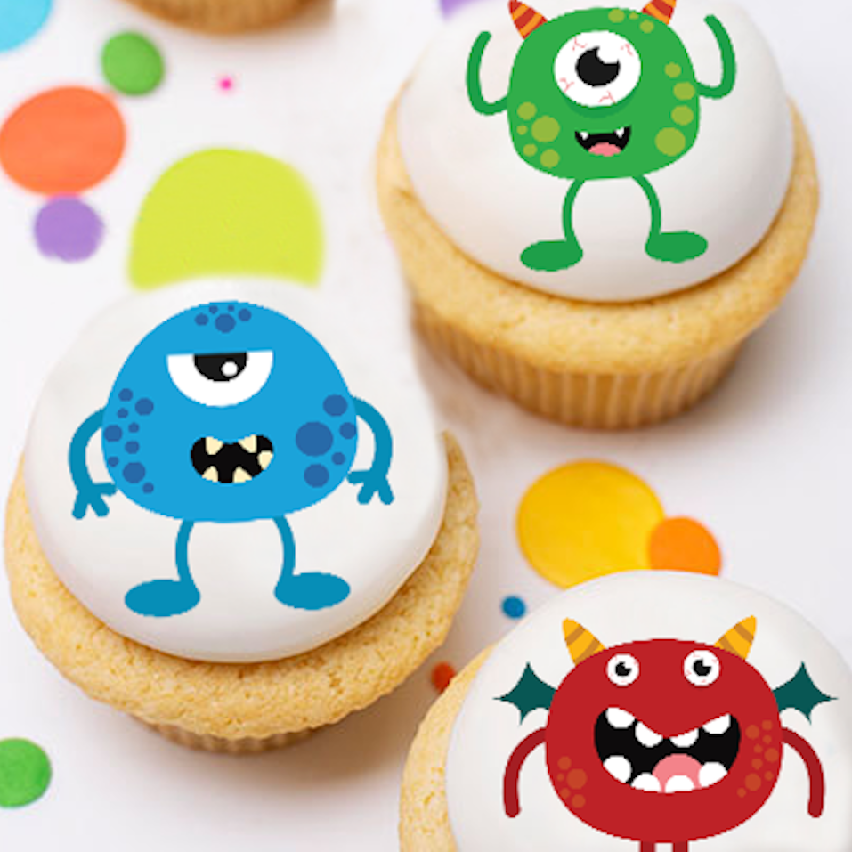 silly monsters edible cupcake toppers great for birthday or halloween parties